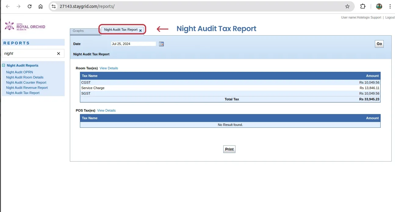 night audit tax report